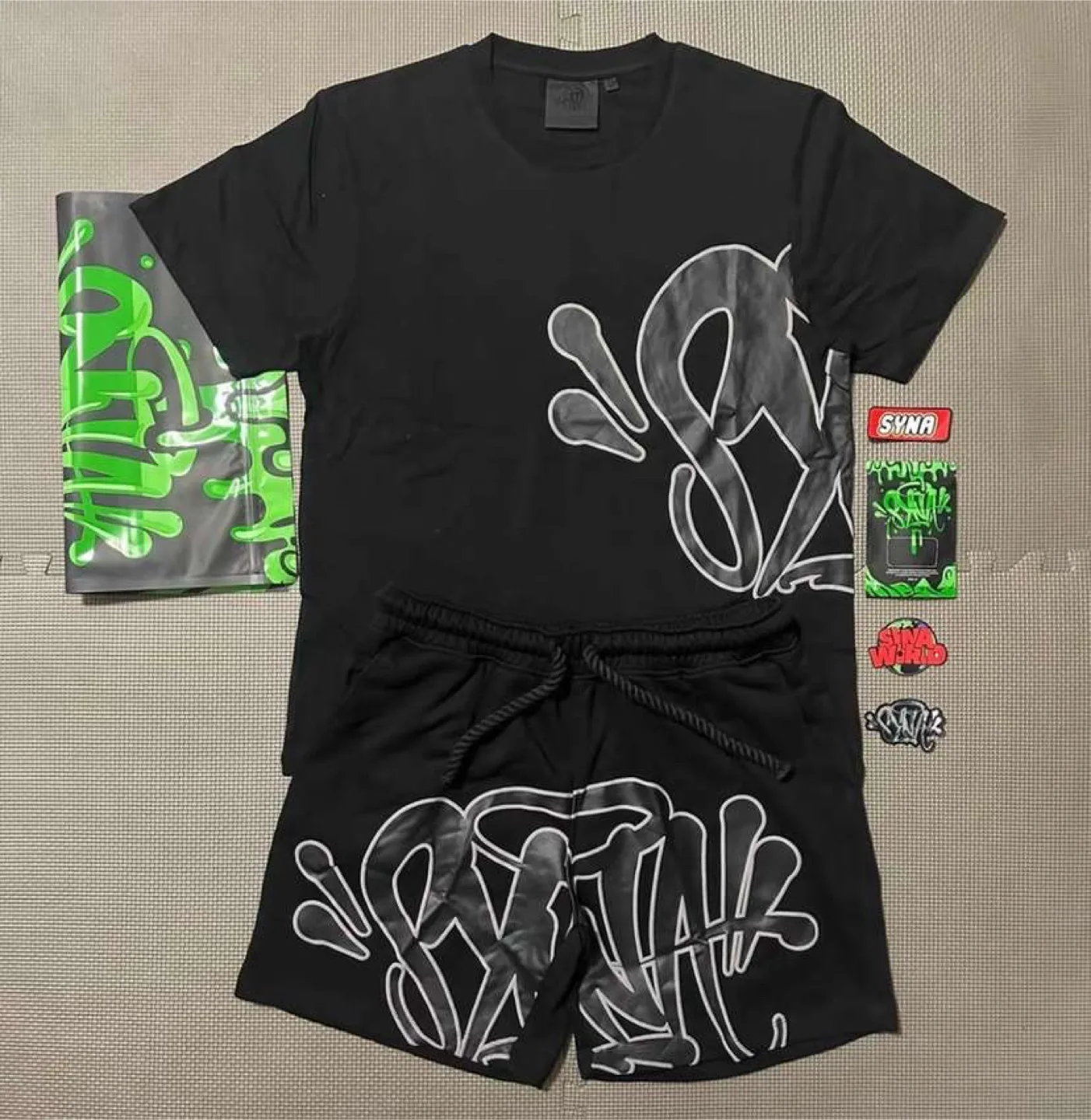 SYNA Black Tee and Shorts Set image indicator(3)