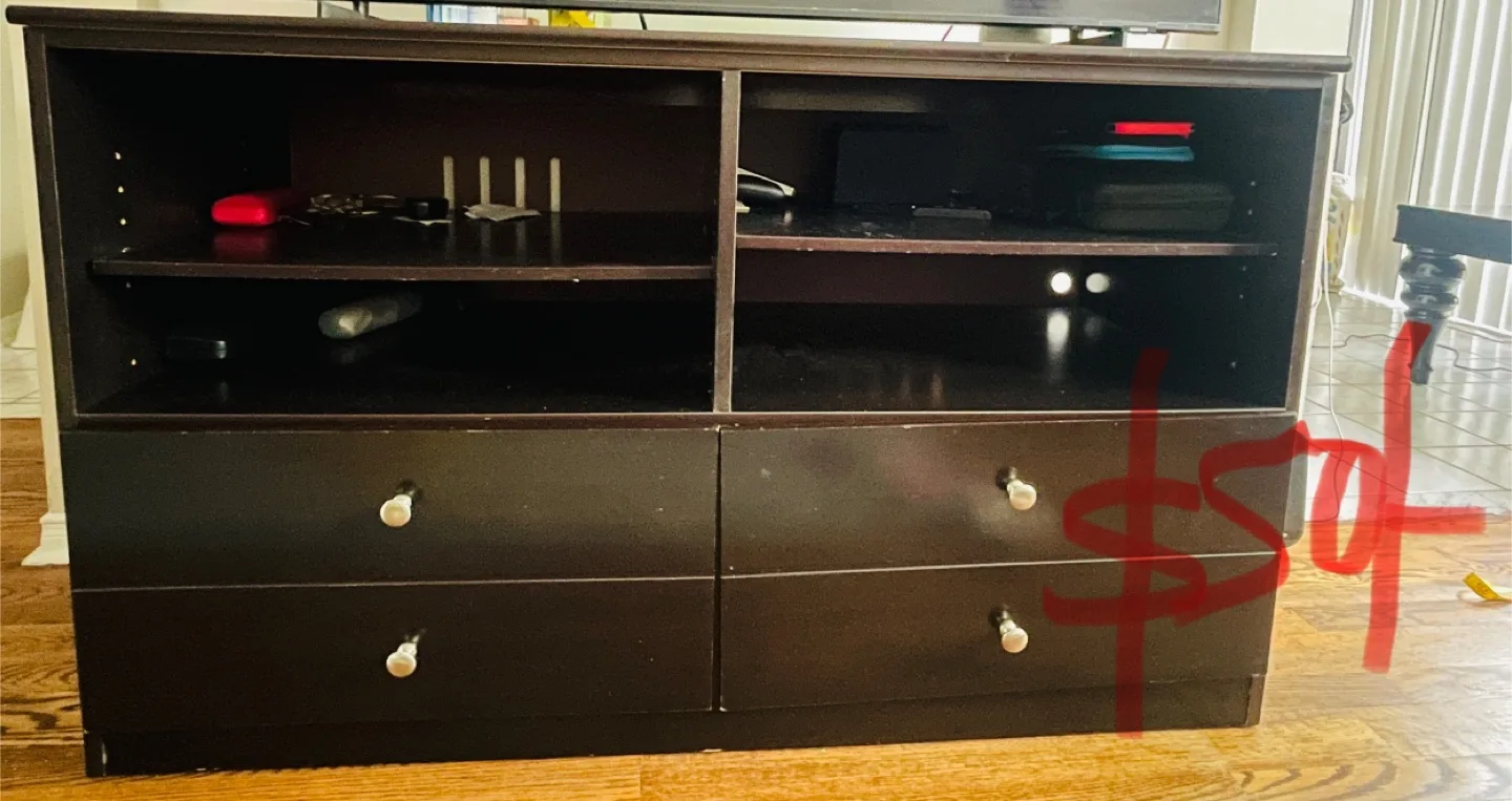 Dark Wood Entertainment Center thumbnail