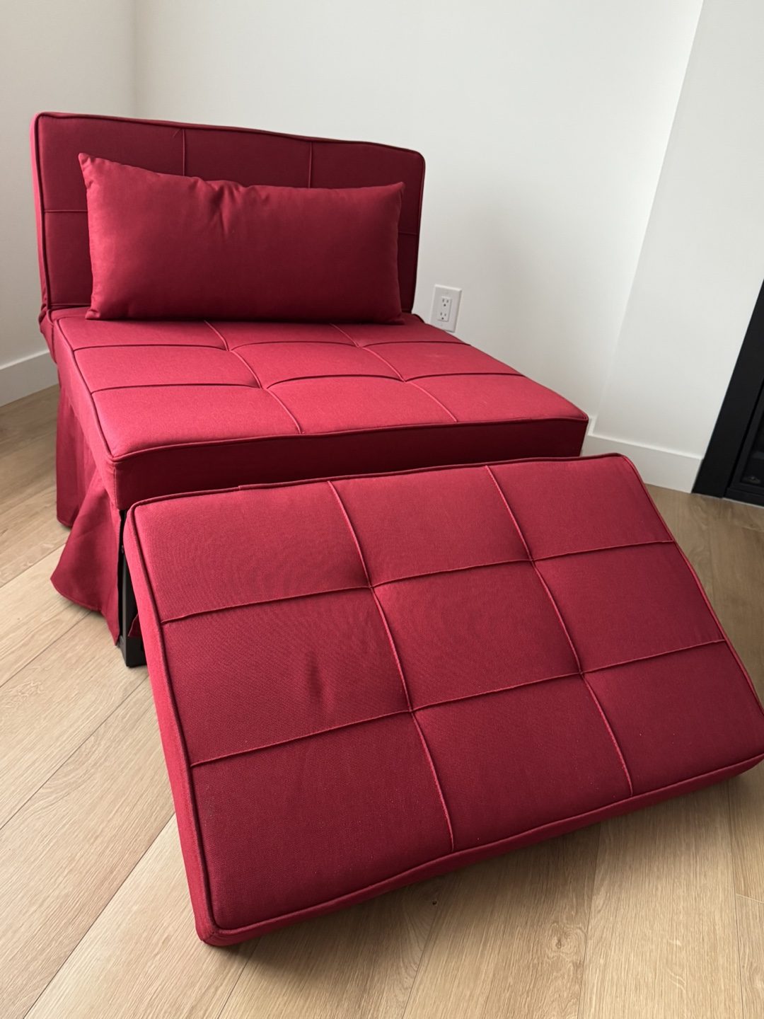 Red Convertible Sleeper Chair