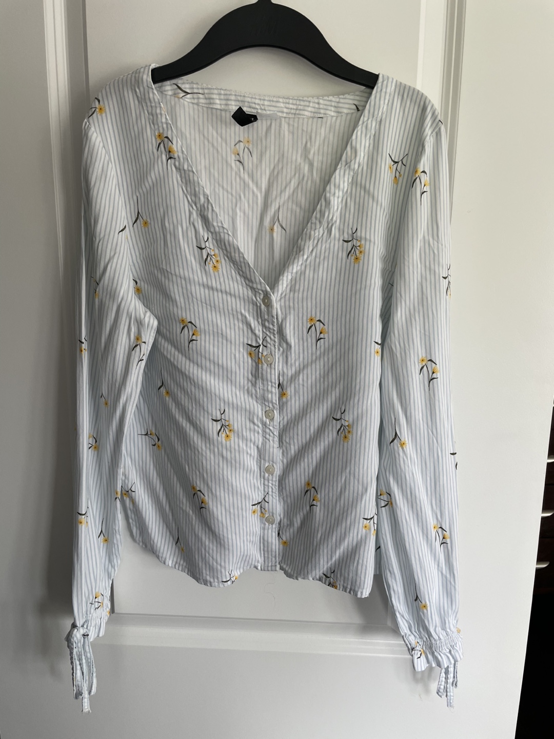 Striped floral blouse