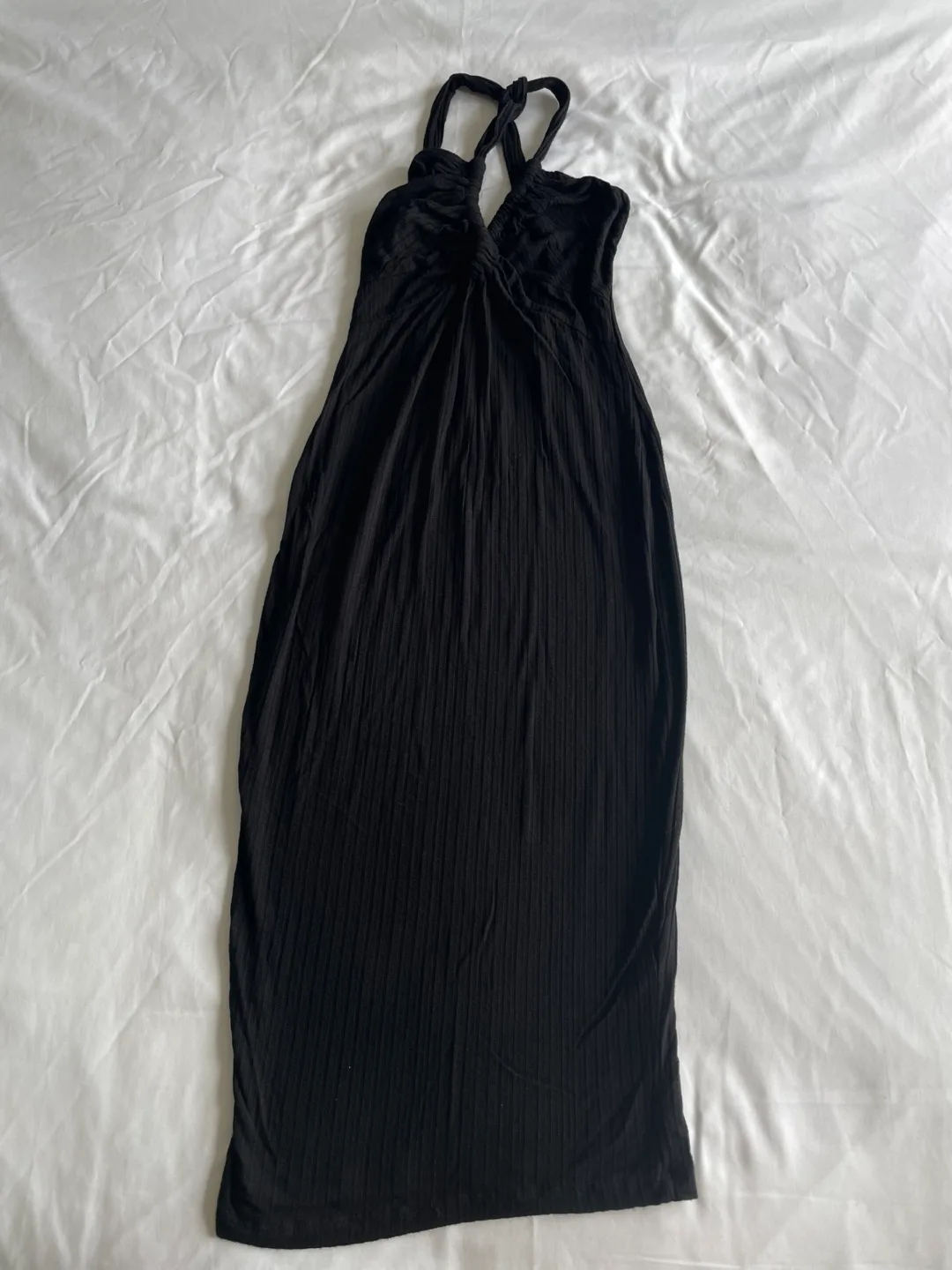 Black Ribbed Halter Dress thumbnail