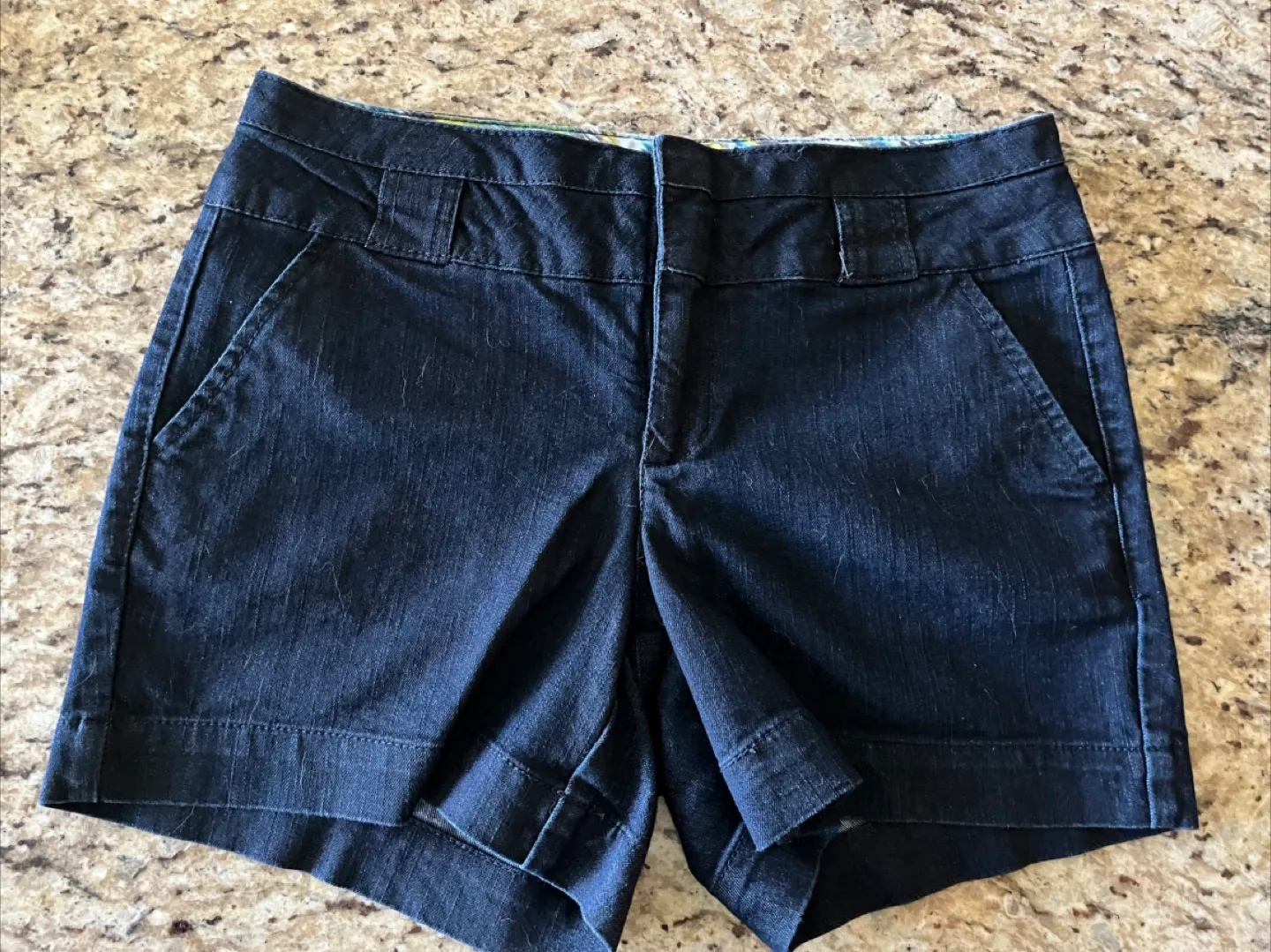 Dark wash denim shorts image indicator(3)