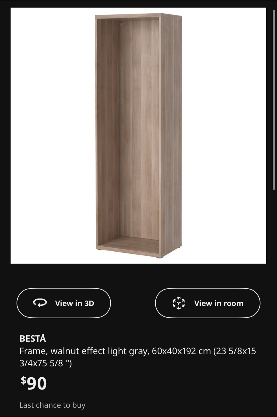 BESTA Frame w/ 6 Drawers, 2 Shelves, 1 Cabinet - Walnut effect - photo 3