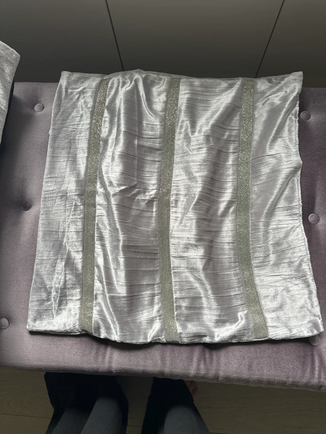 Silver Decorative Pillow Cover thumbnail