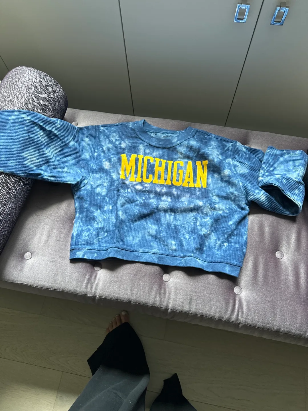Tie-Dye Michigan Crewneck Cropped Sweatshirt thumbnail