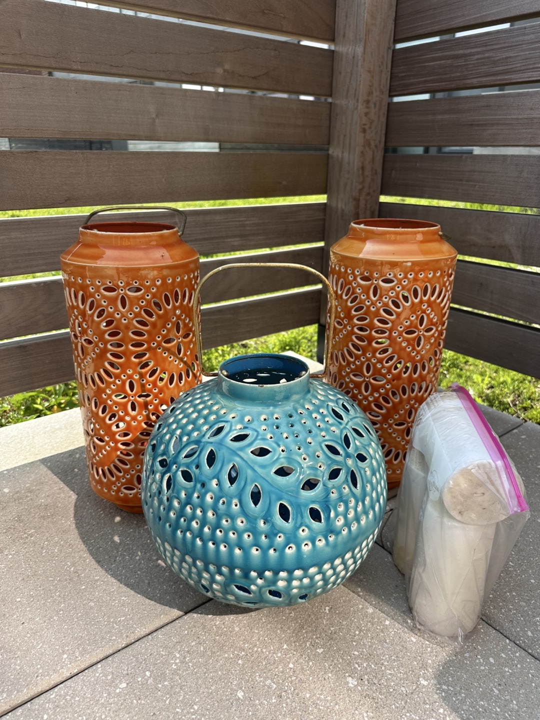 Decorative Lanterns (metal w/candles)