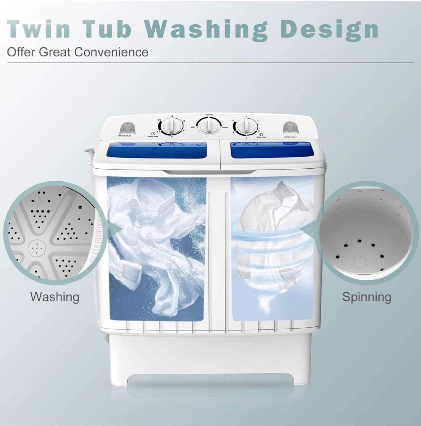 Portable Twin Tub Washing Machine - photo 3