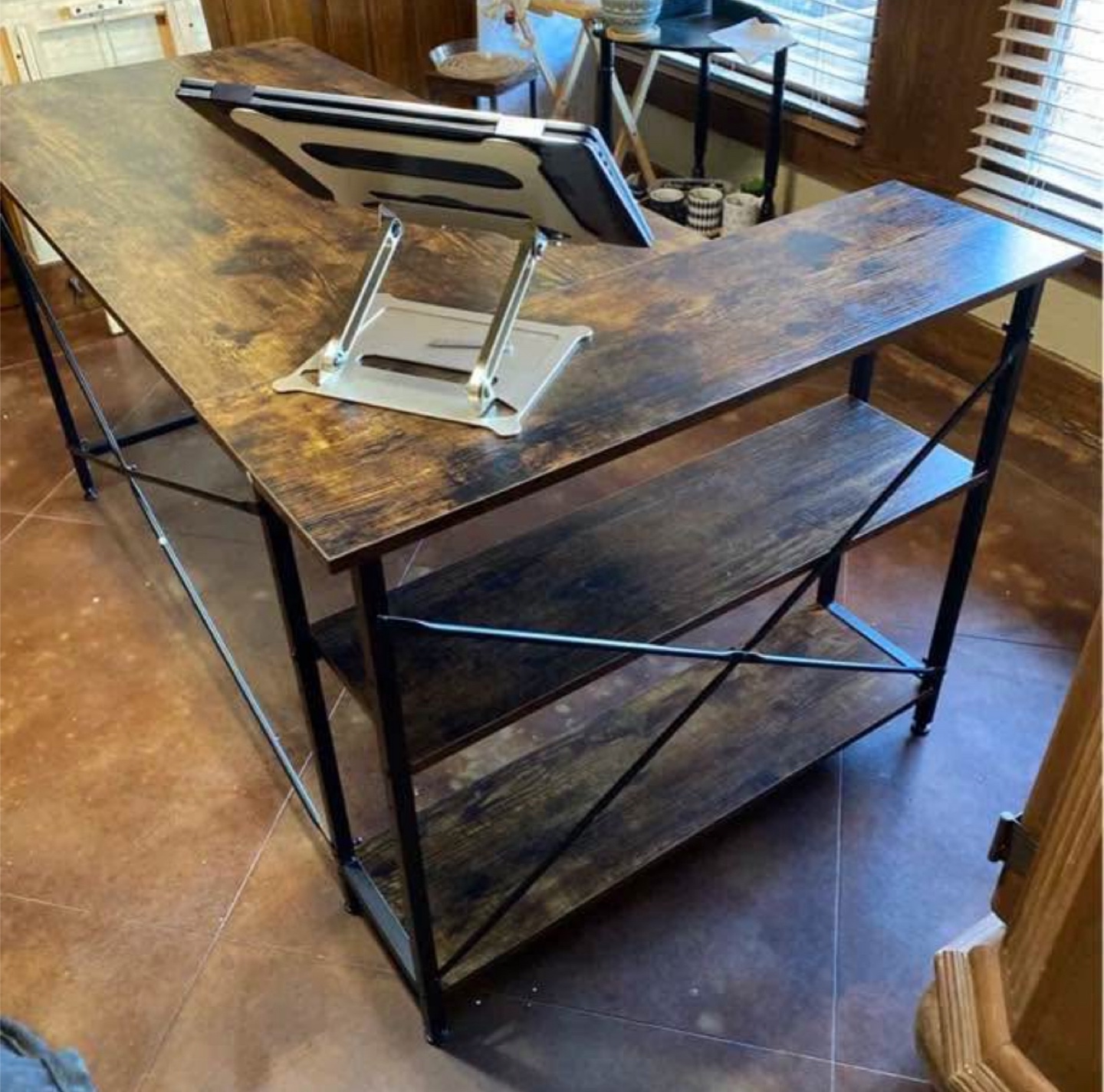 Work Desk - L Shaped (Reversible, with shelves) - photo 3