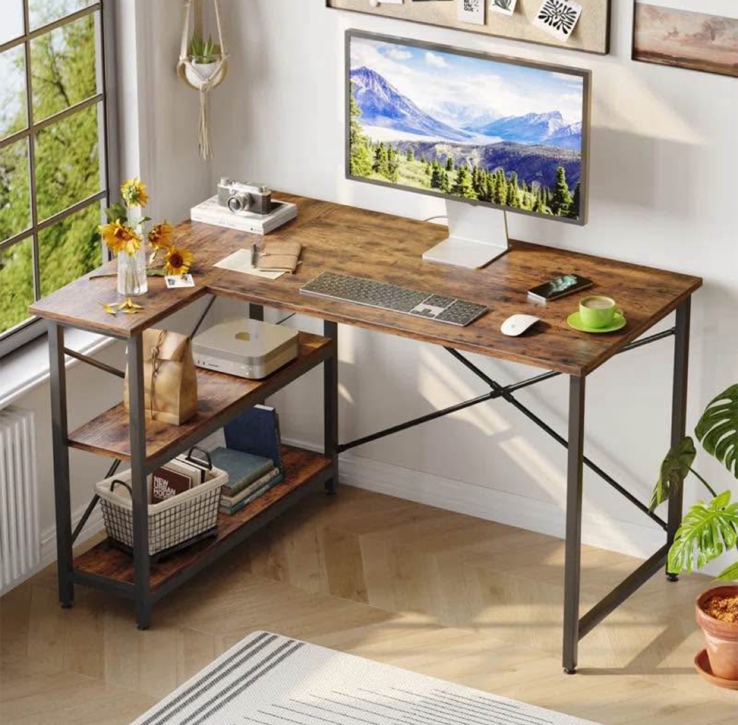 Work Desk - L Shaped (Reversible, with shelves) - photo 2