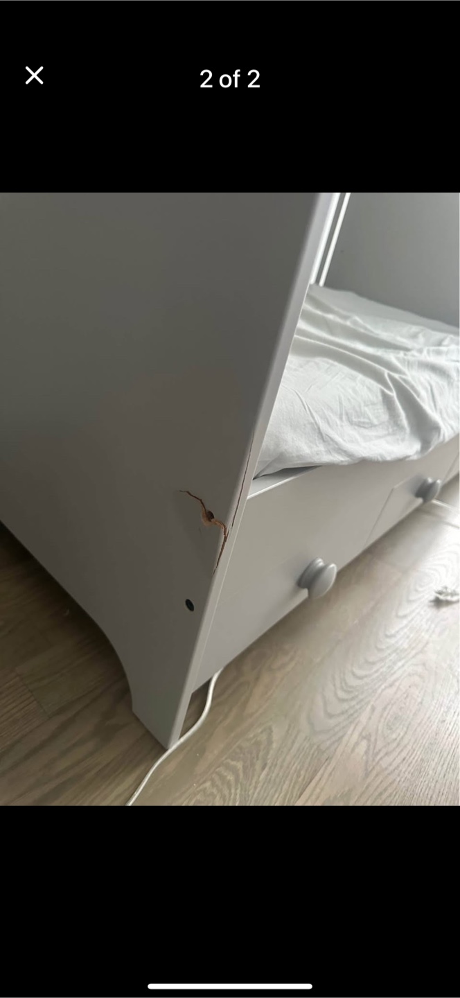 Gray Baby Crib with Drawer Storage - photo 2