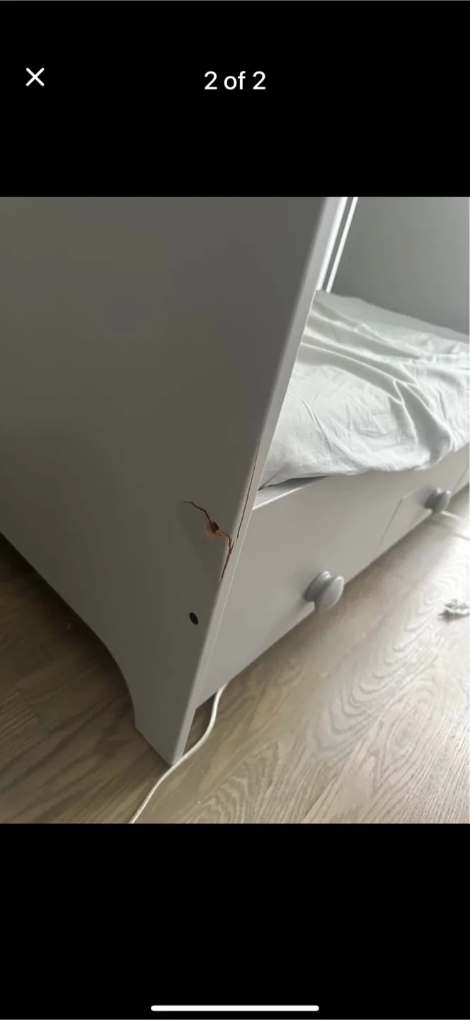 Gray Baby Crib with Drawer Storage image indicator(2)