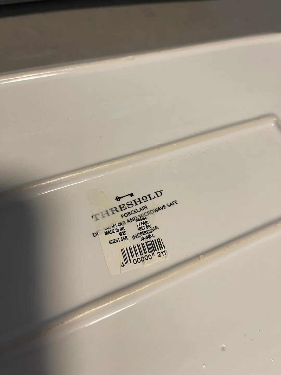 Pair of Rectangular White Porcelain Platters like new 15x9” image indicator(5)