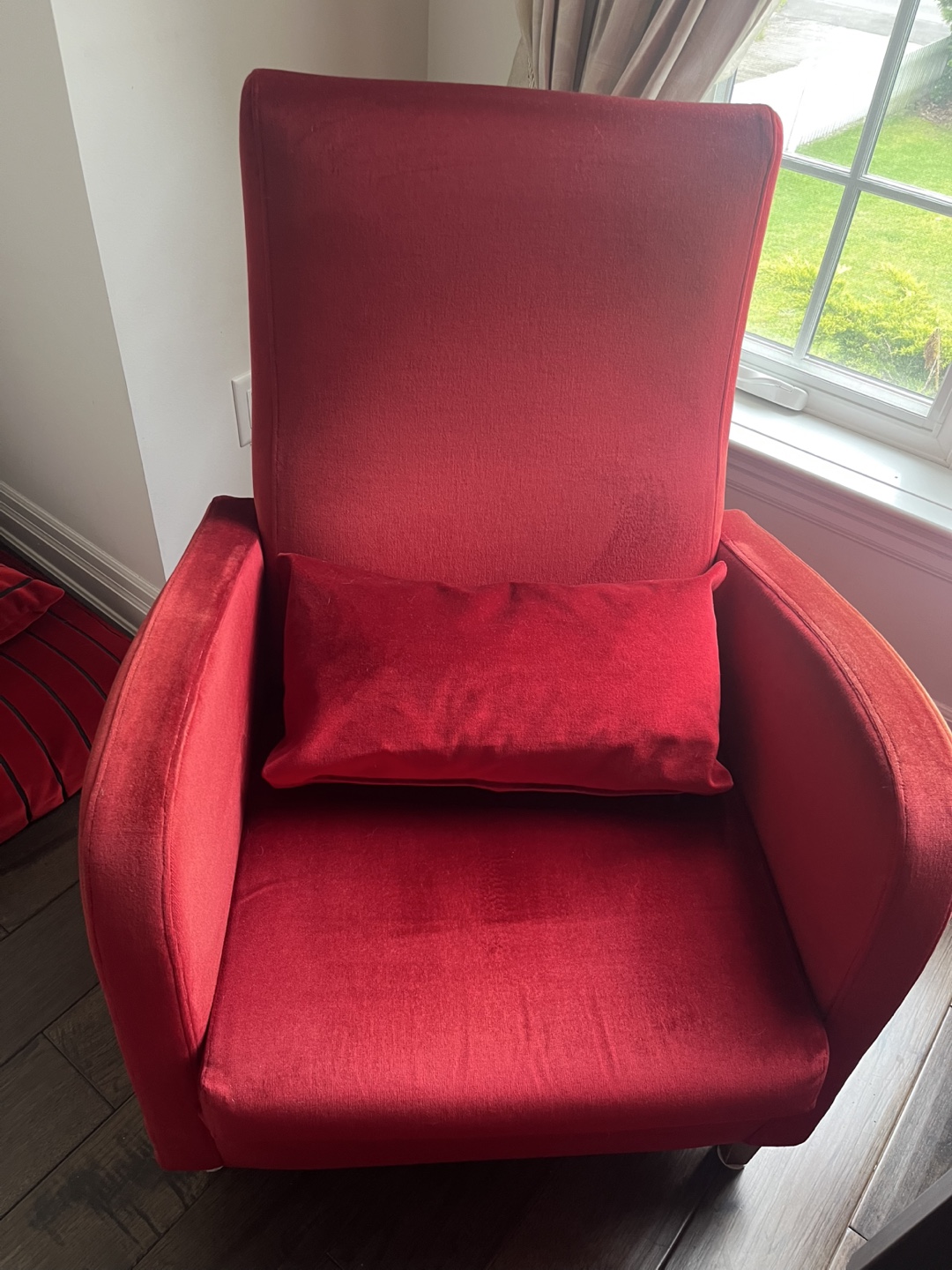 Red Armchair Set with Ottoman - photo 4