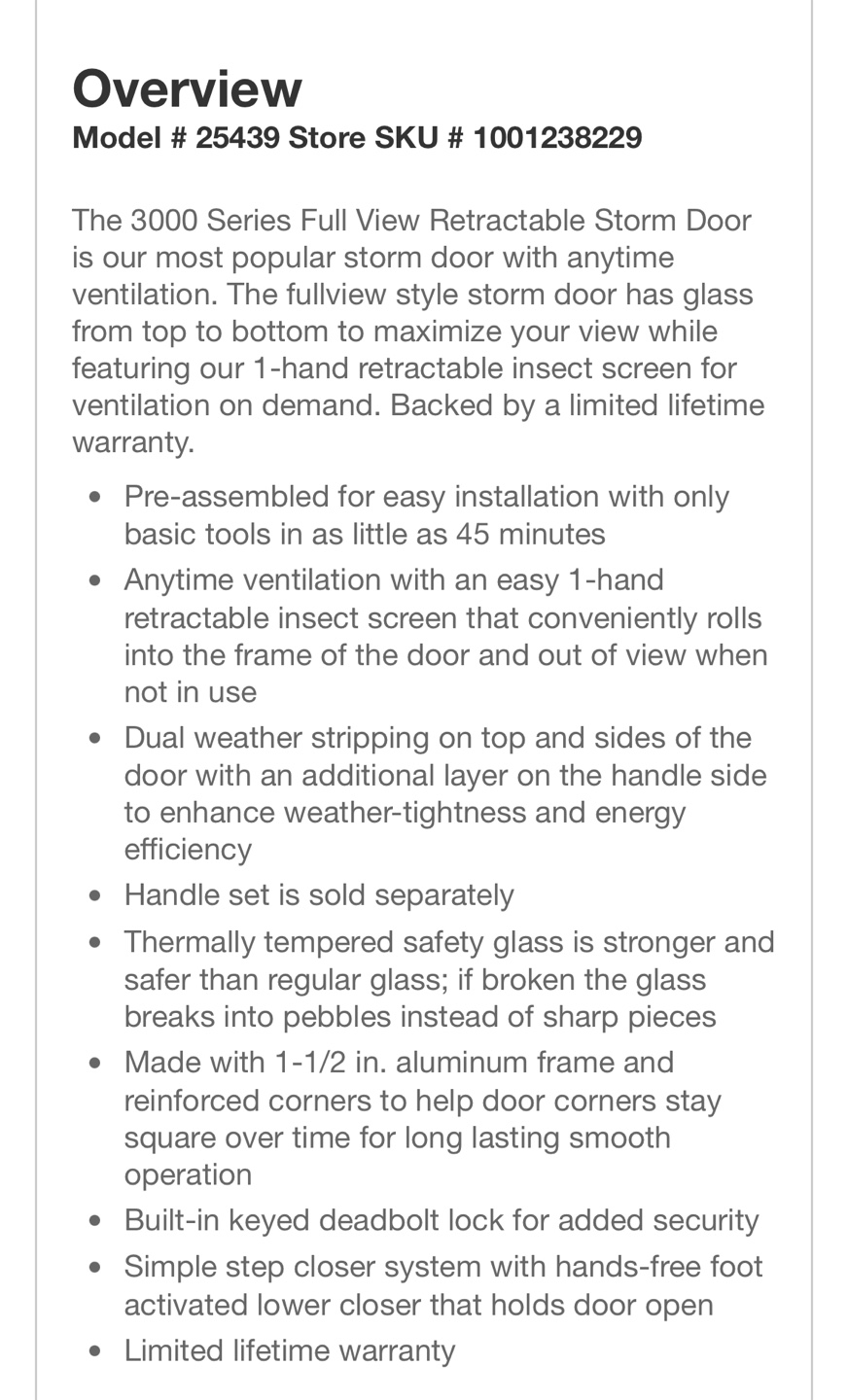 Andersen Storm Door with retractable screen - photo 5