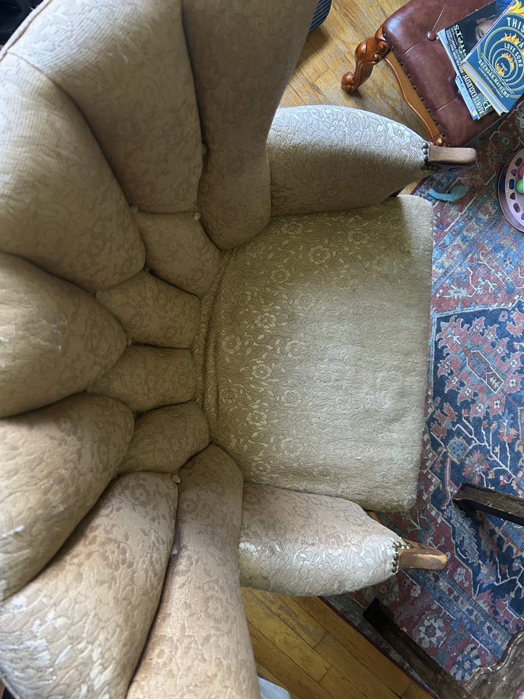 Antique Floral Upholstered Armchair - photo 5