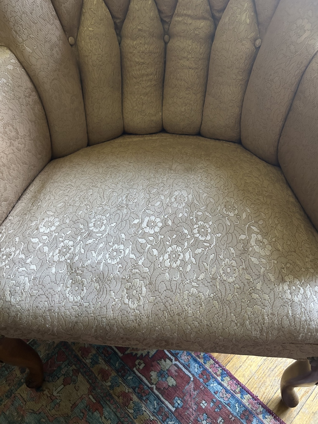 Antique Floral Upholstered Armchair - photo 2