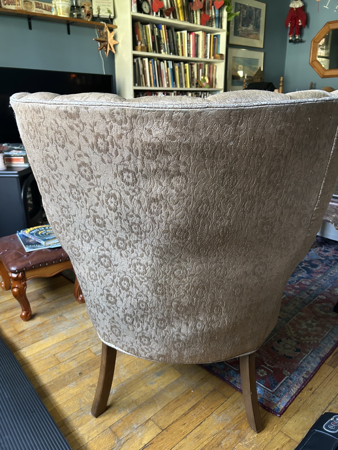 Antique Floral Upholstered Armchair - photo 4