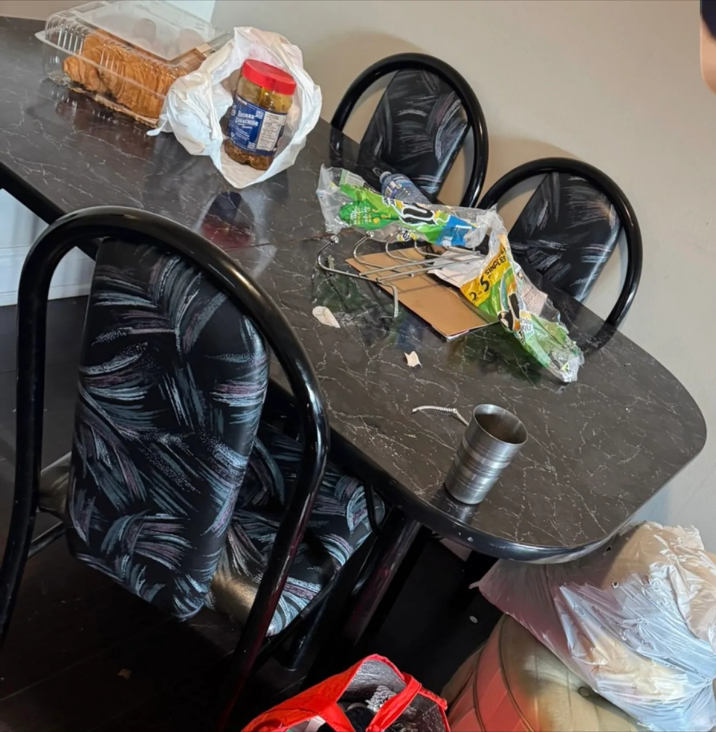 Dining table and chairs