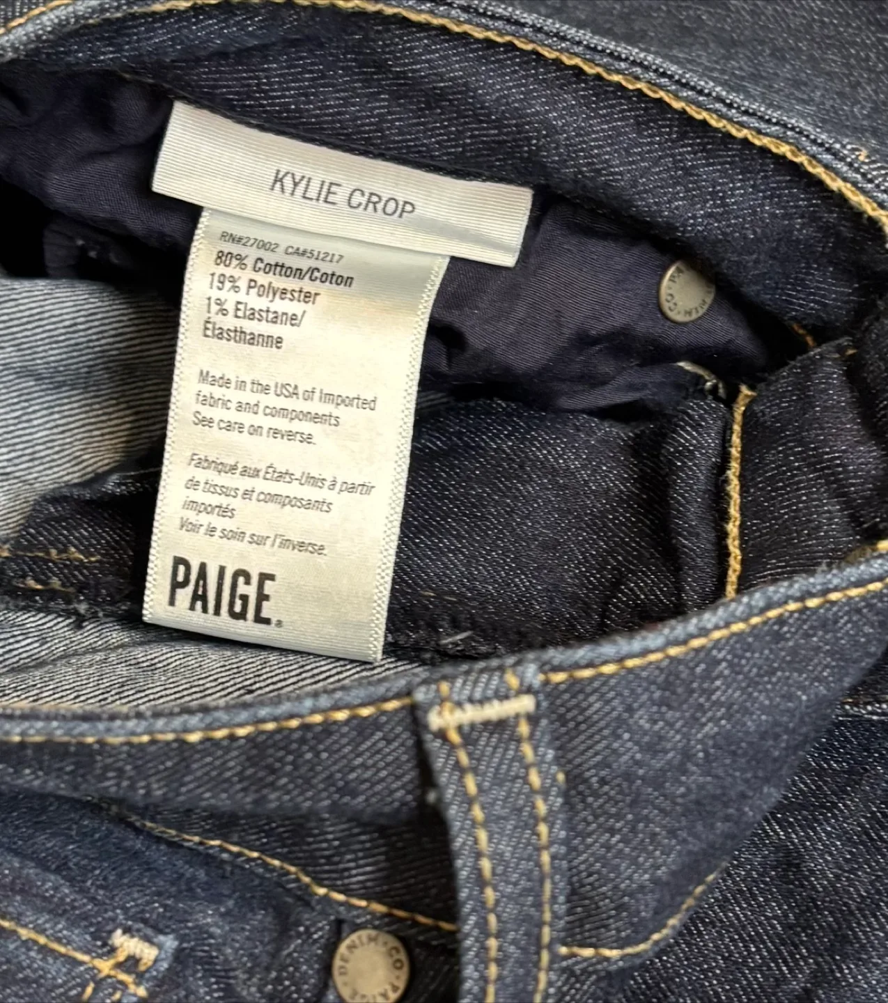 Paige Kylie Crop Womens Skinny Blue Jeans SZ 28 image indicator(4)