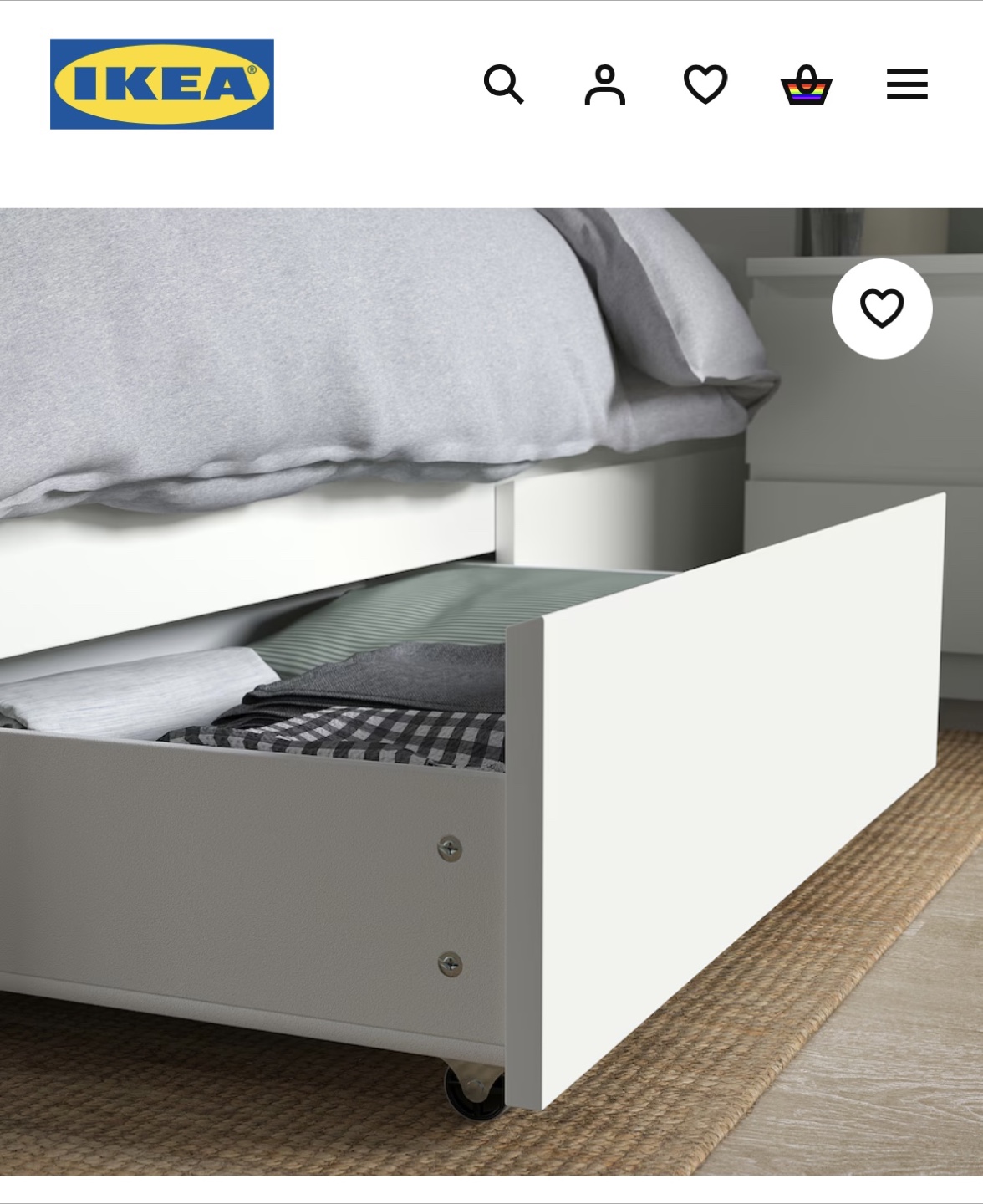 IKEA Malm White Queen Bed Frame with Storage - photo 3