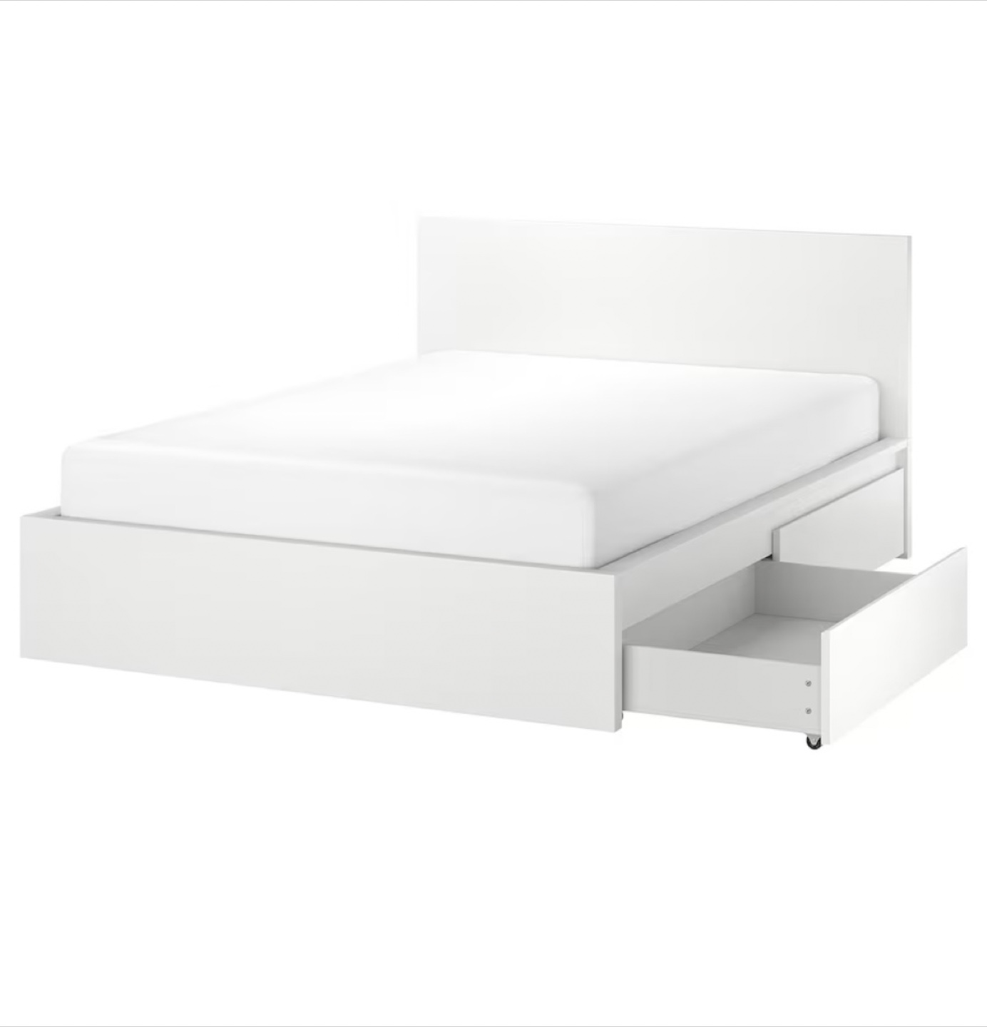 IKEA Malm White Queen Bed Frame with Storage