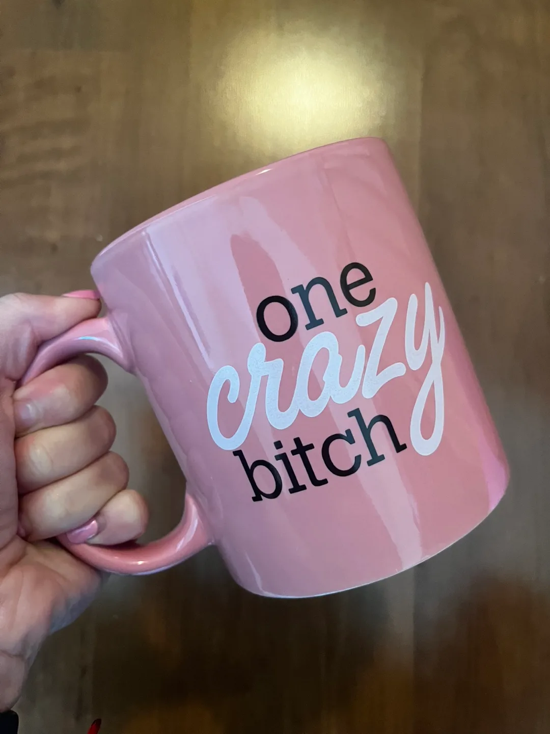 Pink 'One Crazy Bitch' Mug thumbnail