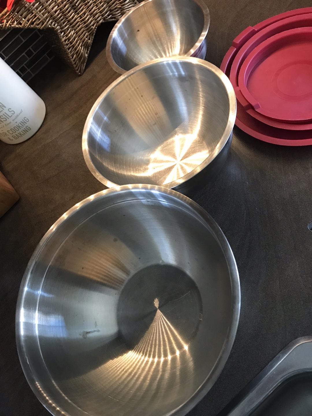 Set of 3 Stainless steel mixing bowls with lids - photo 2
