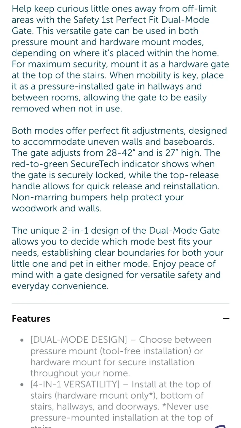 New Safety 1st Adjustable Stairway Gate image indicator(8)