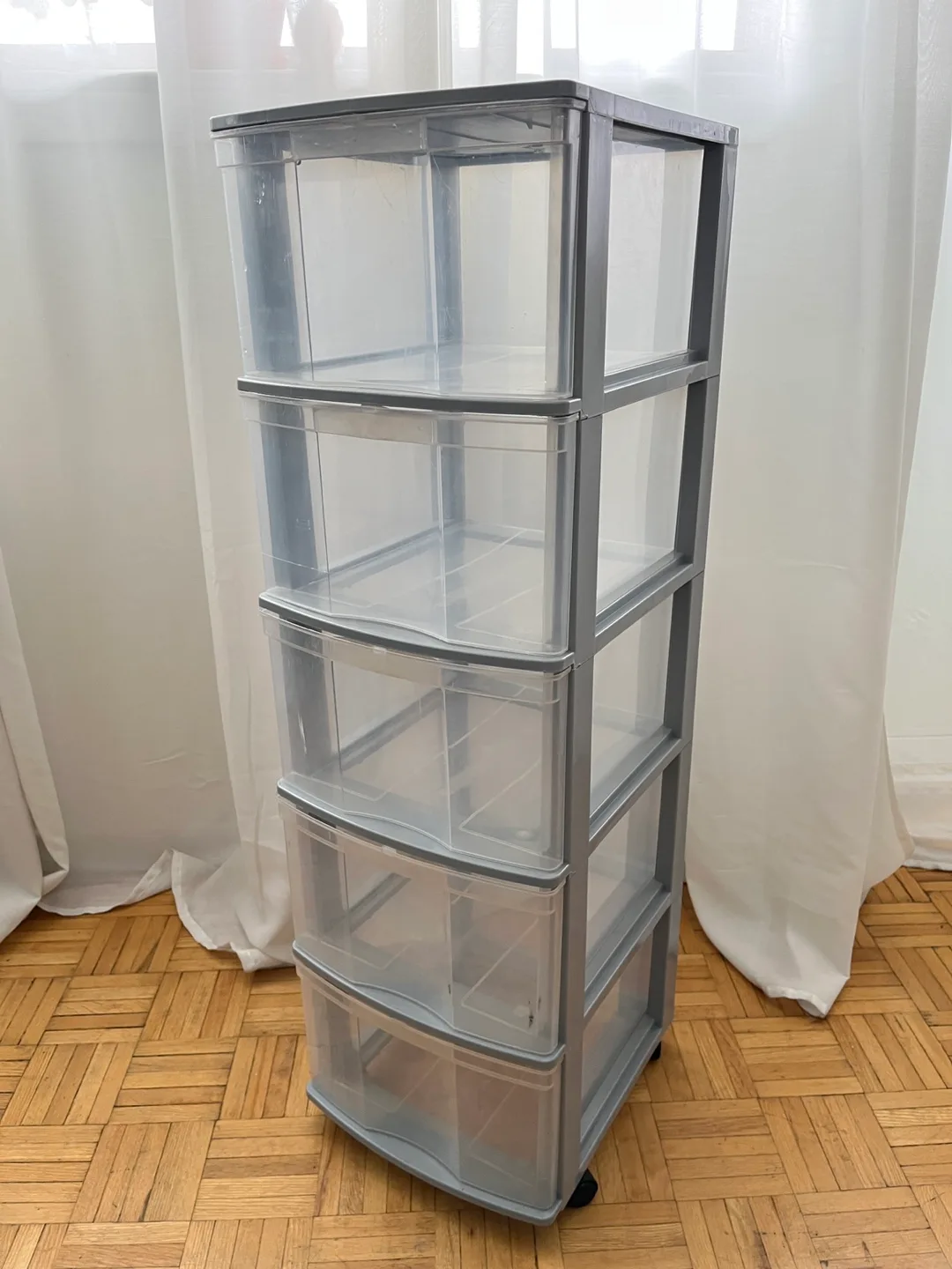 Gray Plastic Drawer Tower thumbnail