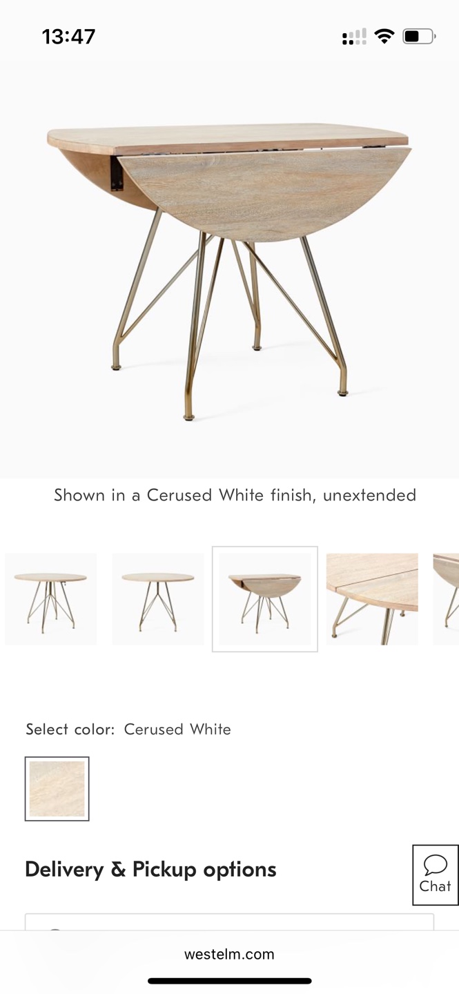 West Elm Drop Leaf kitchen / dining room table - photo 2