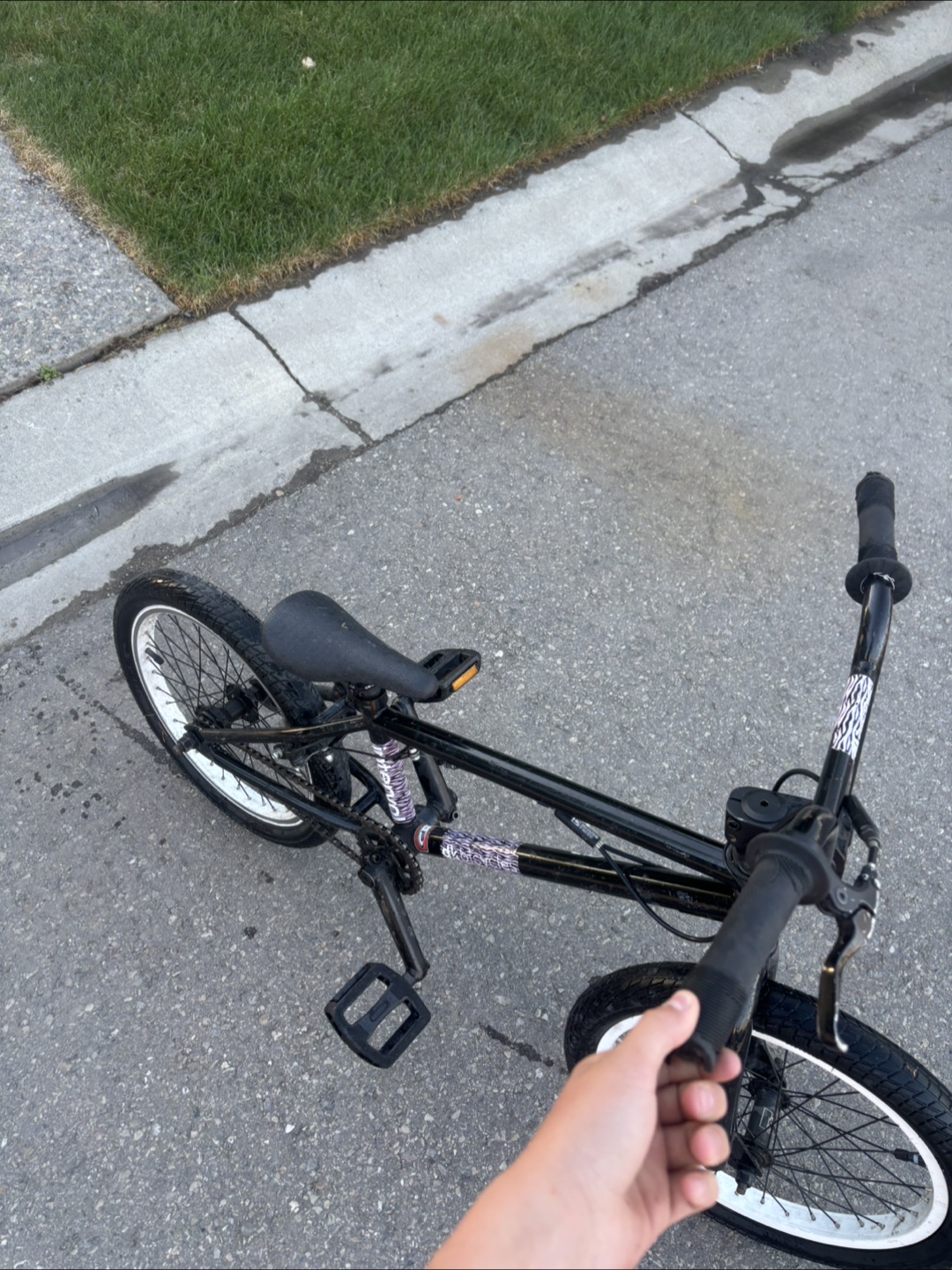 Black BMX Bike with White Rims