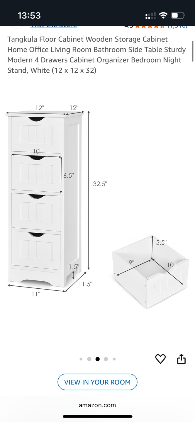 White Wooden Storage Drawers - photo 3