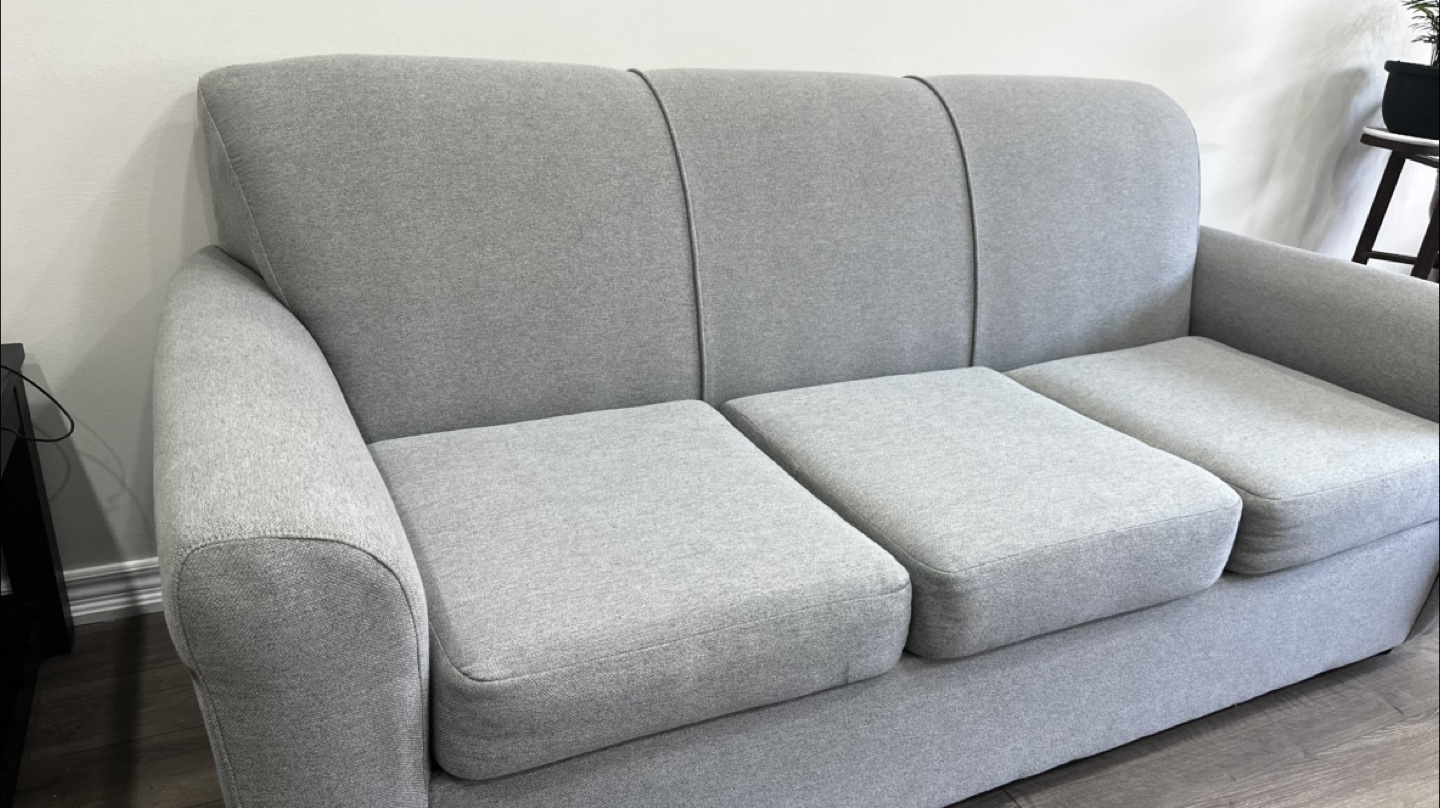 Grey Fabric Couch (3 seat sofa) - photo 3