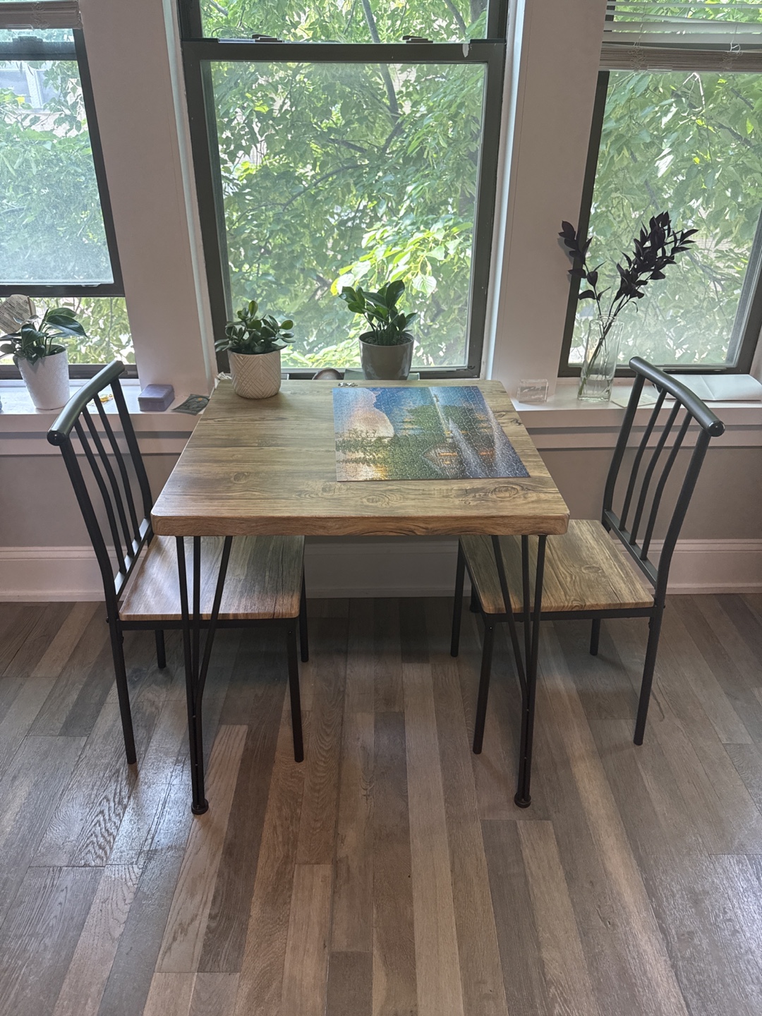 Wood Dining Table with 2 Chairs