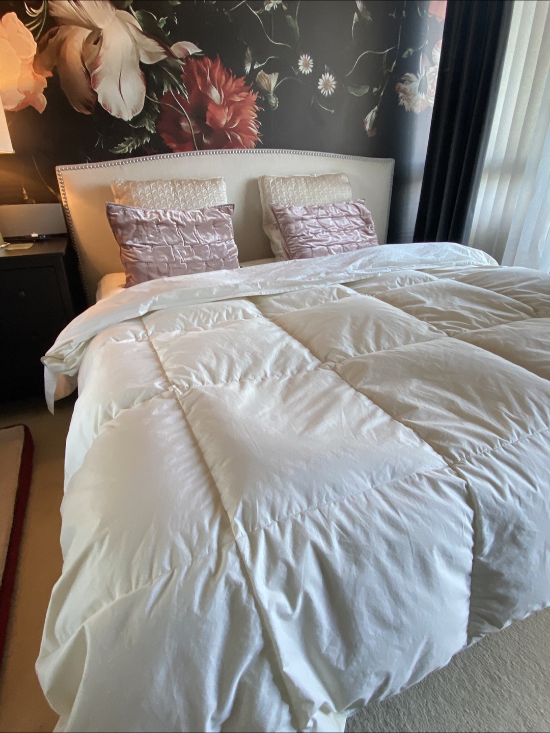 King Headboard with Pewter Nail Detail, Haven Mattress, Frame - photo 2
