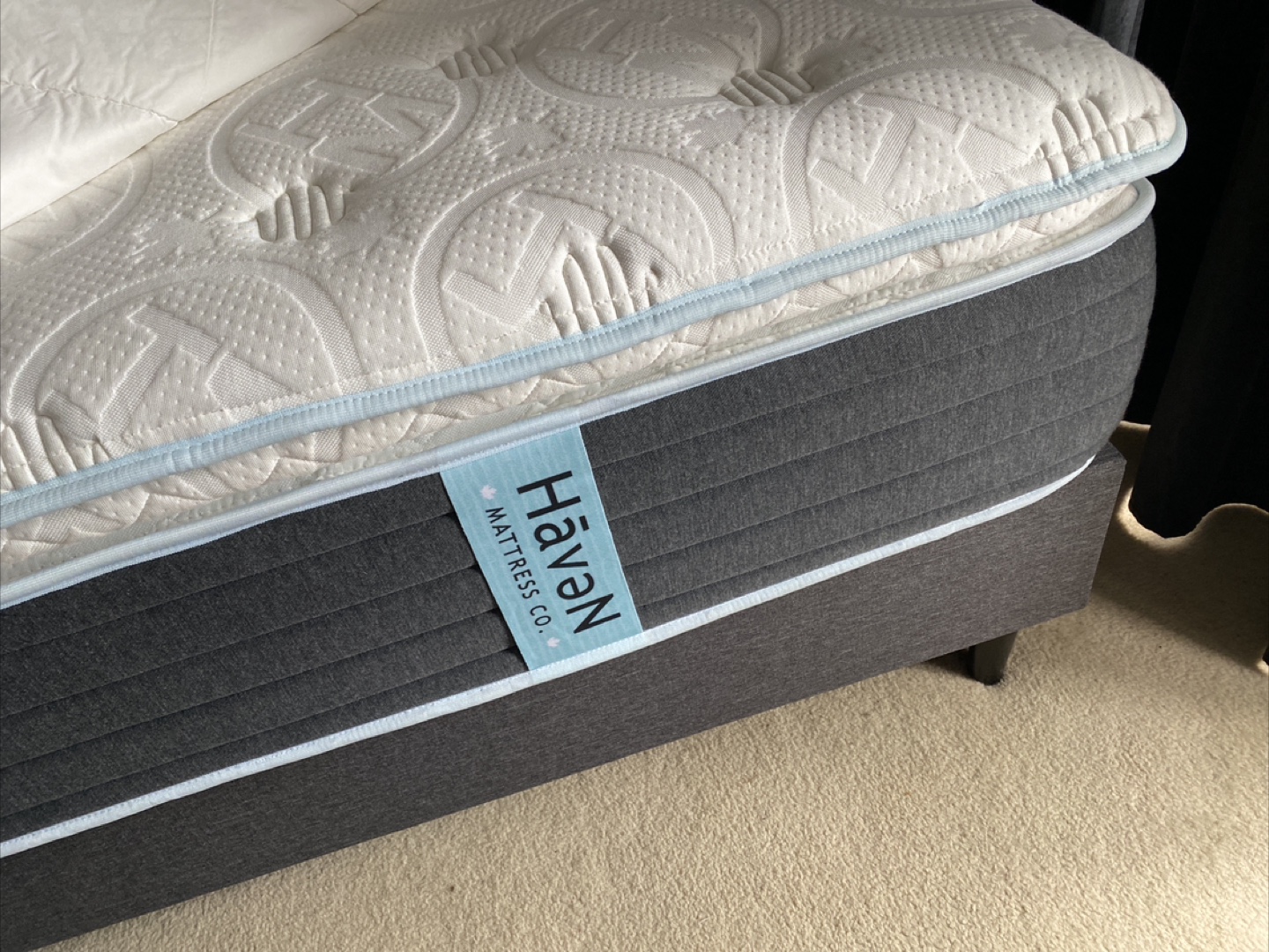 King Headboard with Pewter Nail Detail, Haven Mattress, Frame - photo 3