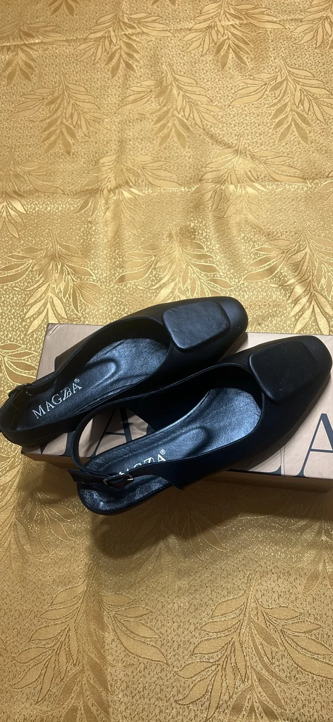 MAGZA Black Slingback Flats