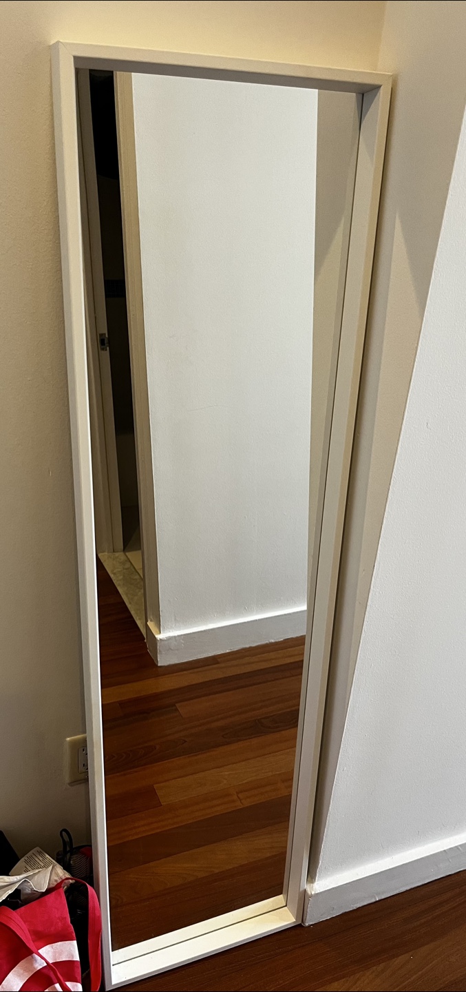 Full Length White Framed Mirror
