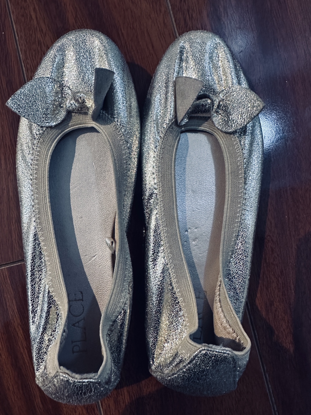 Silver ballet flats with bows - photo 2