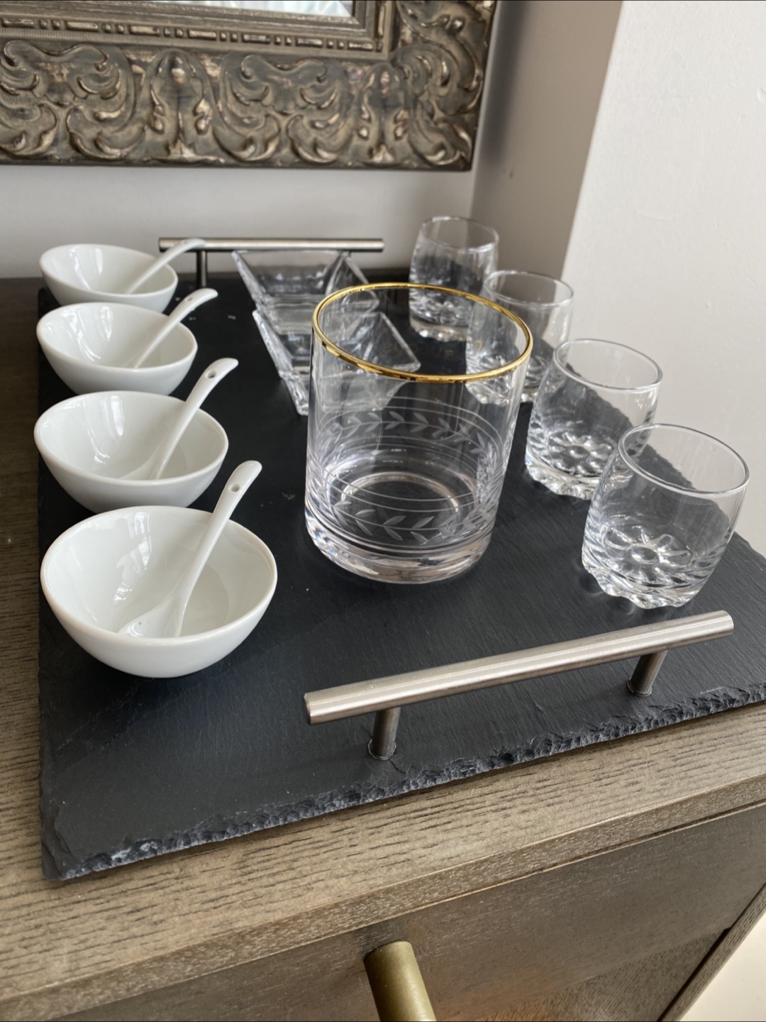 Tapas Serving Tray Set with Bowls and Glasses - photo 2