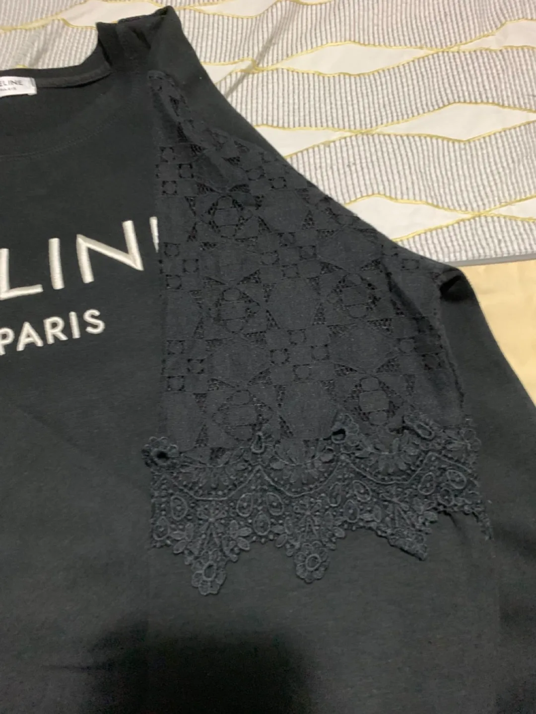 CELINE Paris Black Sweatshirt with embroidery sleeves image indicator(2)