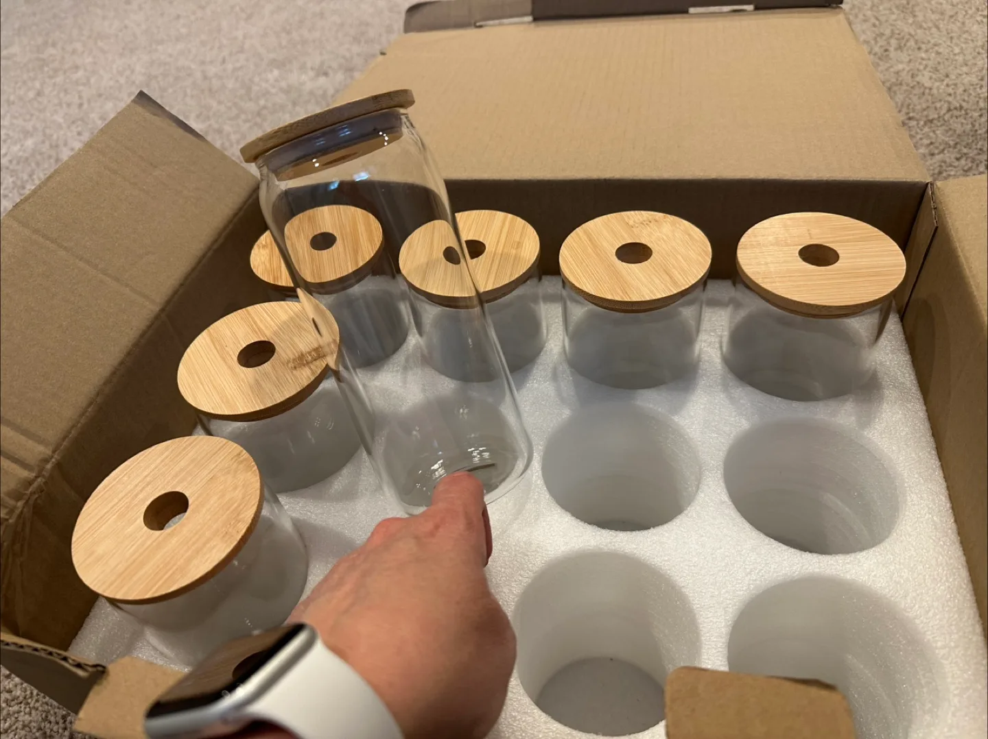 Drinking Glasses with Bamboo Lids thumbnail