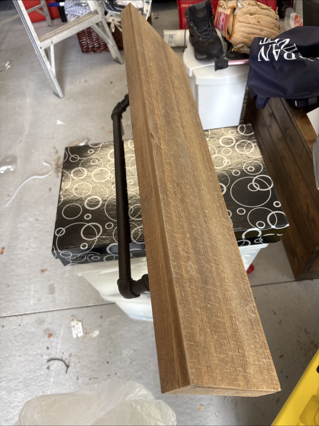 Rustic industrial wall shelf