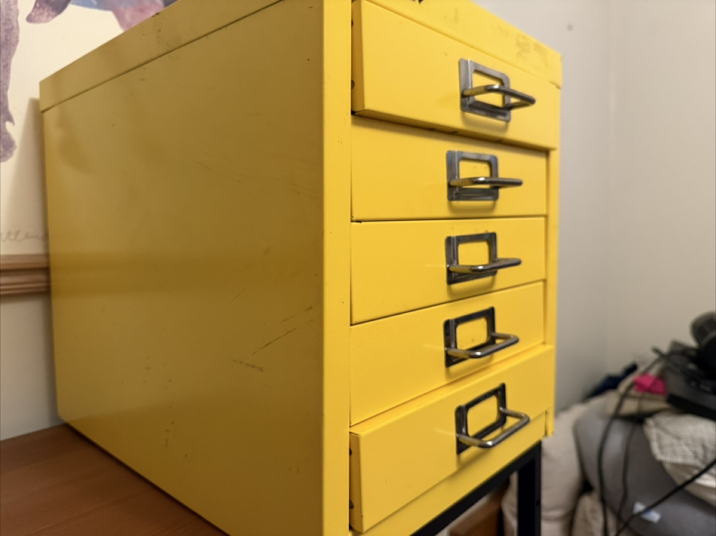 Bisley Yellow 5-Drawer File Cabinet - photo 3