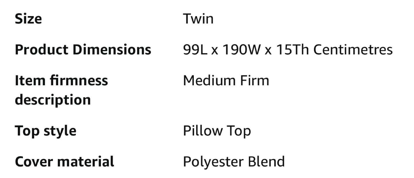 Twin mattress 6'' image indicator(2)