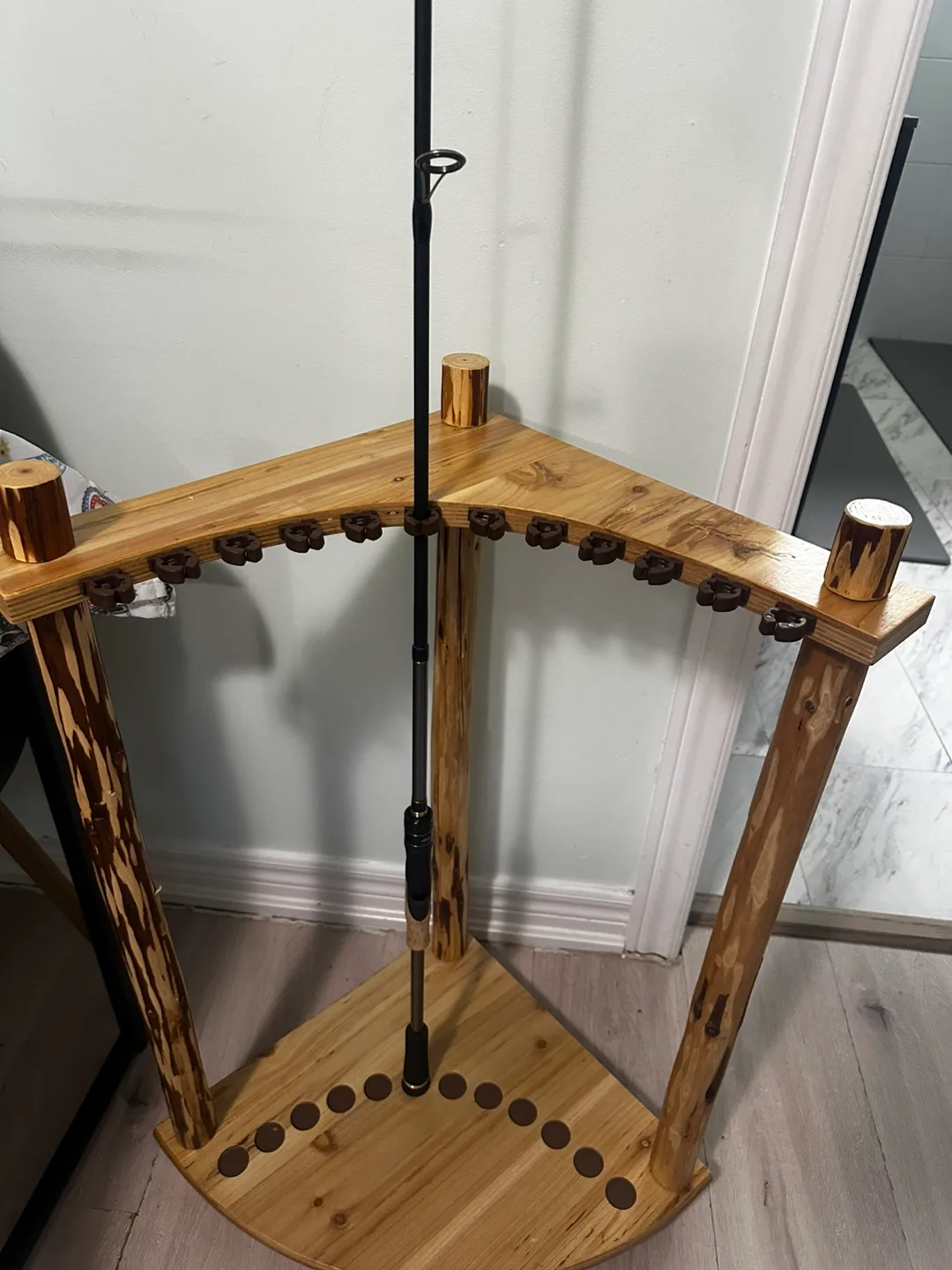 Wooden Fishing Rod Rack image indicator(9)