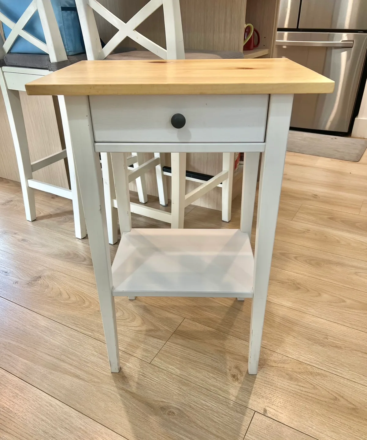 Farmhouse style side table, 1 drawer thumbnail