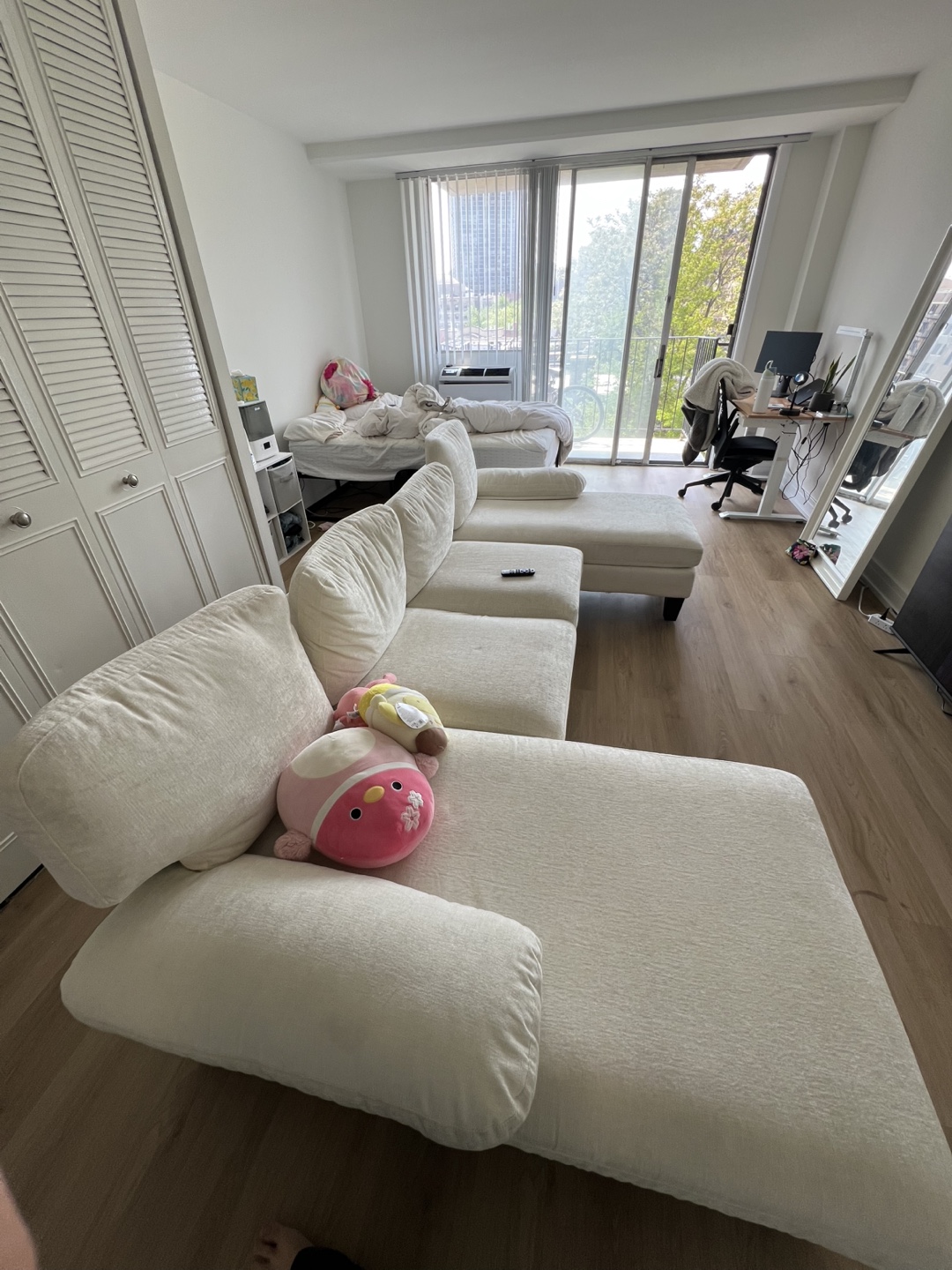 Cream Colored Sectional Sofa - photo 3