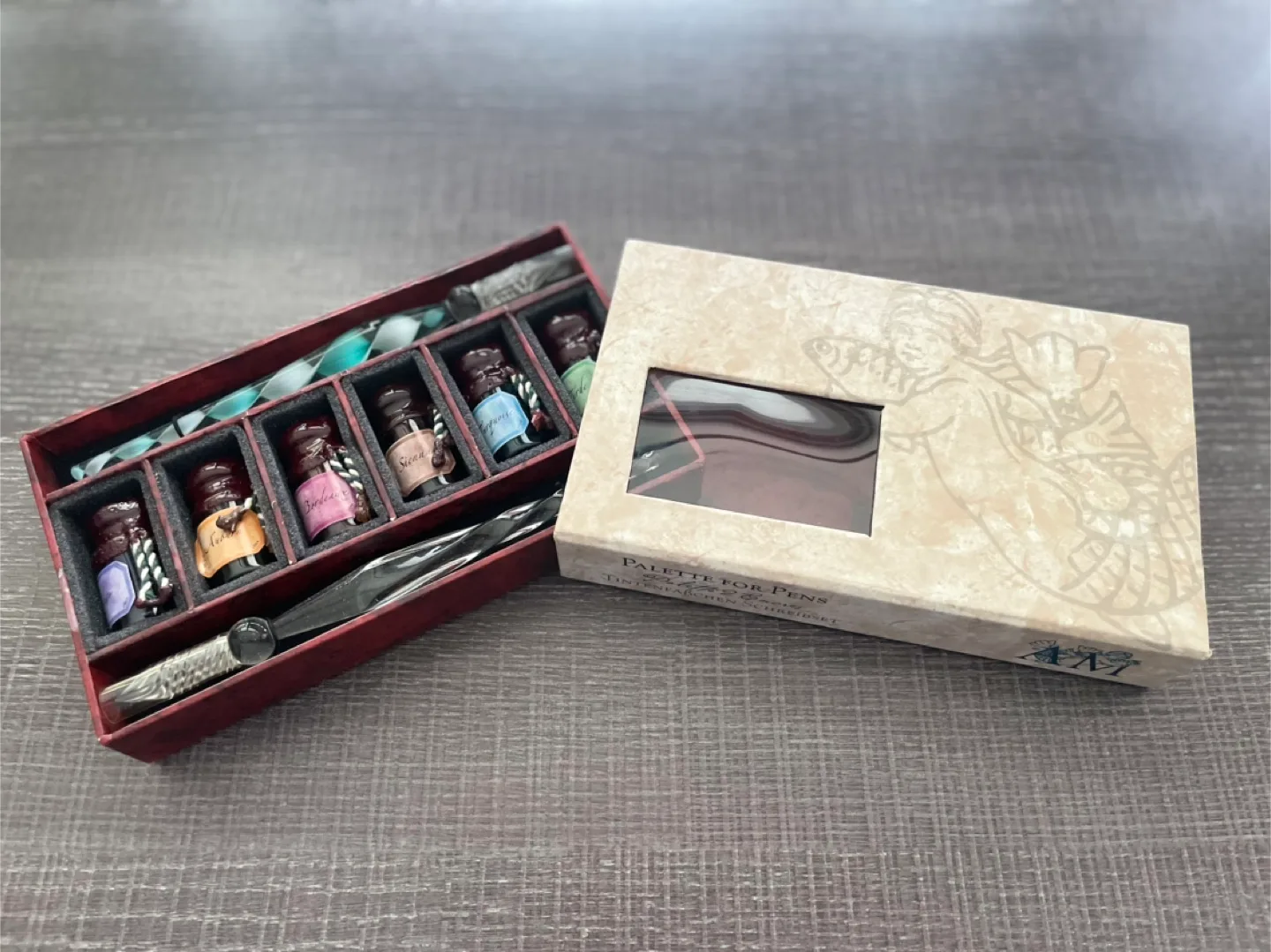 Calligraphy Set - 6 Inks / 2 Pens - Tintenfäẞchen Schreibset image indicator(3)