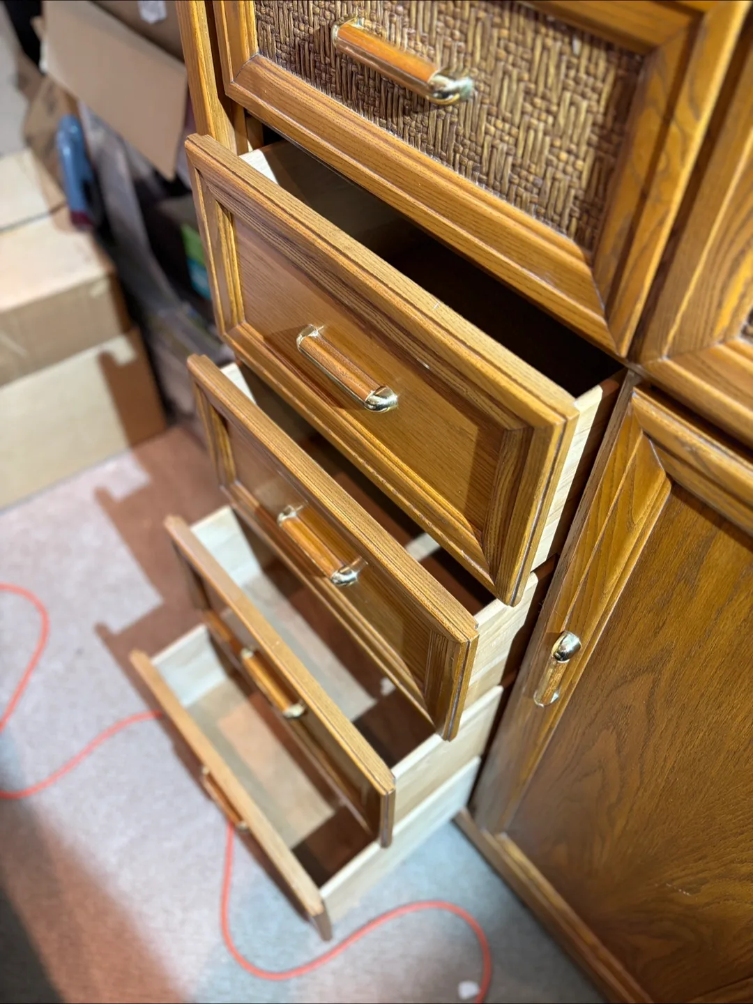 Kroehler  tall oak Dresser image indicator(3)